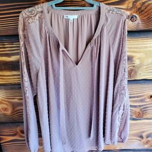 Swiss dot lace blouse